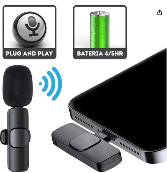 MICROFONE DE LAPELA SEM FIO 5.0