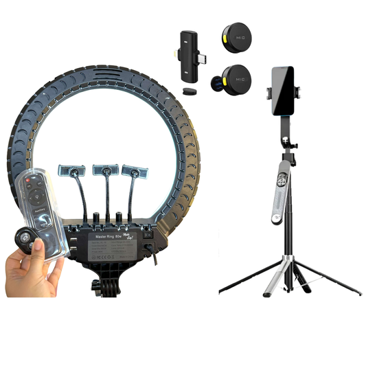 KIT - Master Ring 80w + Smart Follow Me + Microfone de lapela Max