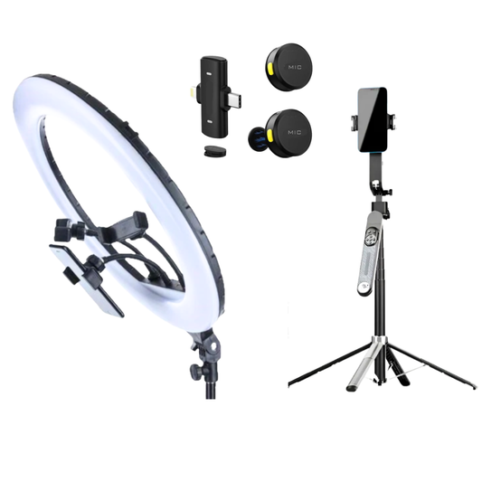 KIT - Super Ring Pro 45w + Smart Follow Me + Microfone de lapela Max