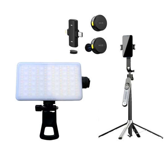 KIT - Selfie Light Max + Smart Follow me + Microfone de lapela Max