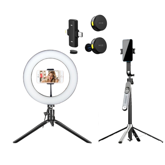 KIT - Led Makeup + Smart Follow me + Microfone de lapela Max