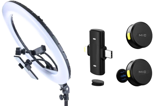 Kit - Super Ring Pro 45w + Microfone de lapela Max