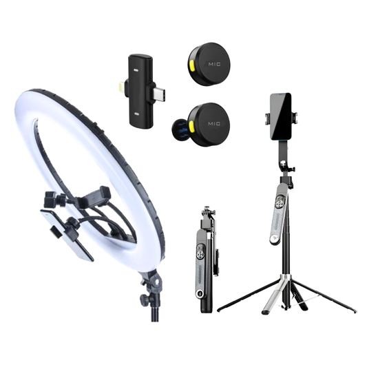 KIT - Super Ring Pro 45w + Smart Follow Me + Microfone de lapela Max