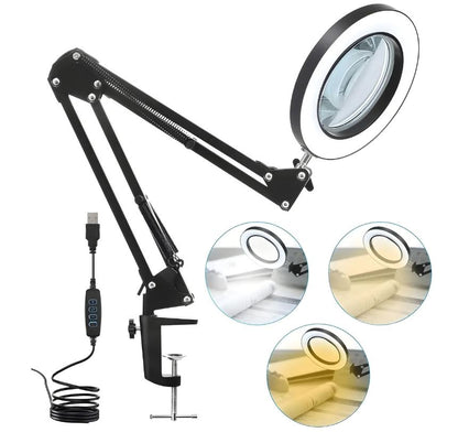 Ring Light com lupa - para mesa e maca