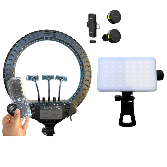 KIT - Master Ring 80w + Microfone de lapela max + Selfie light max